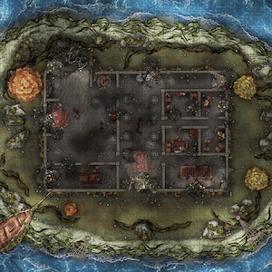 Sieged Base Battle Map, DnD Battle Map, D&D, Battlemap, Dungeons and Dragons, 5e, Roll20, Fantasy Grounds, Foundry, VTT, Digital Map