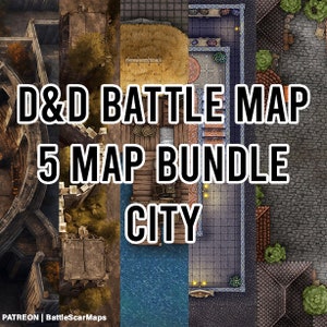 Stadsbundel Battle Map, DnD Battle Map, D&D, Battlemap, Dungeons and Dragons, 5e, Roll20, Fantasy Grounds, Foundry, VTT, Digitale kaart