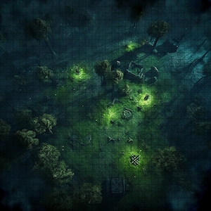 Moonlight Woods Battle Map, D&D, Battlemap, Dungeons and Dragons, 5e, Roll20, Fantasy Grounds, Gießerei, VTT, Digital Map