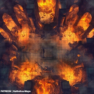 Vulkanische tempel Battle Map, DnD Battle Map, D&D, Battlemap, Dungeons and Dragons, 5e, Roll20, Fantasy Grounds, Foundry, VTT, digitale kaart