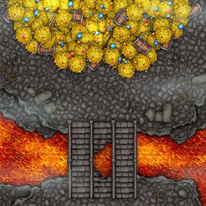 Treasure Hoard Battle Map, DnD Battle Map, D&D, Battlemap, Dungeons and Dragons, 5e, Roll20, Fantasy Grounds, Foundry, VTT, Digitale kaart
