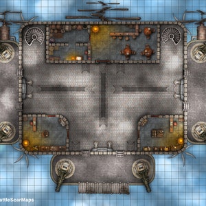 Floating Fortress Battle Map, DnD Battle Map, D&D, Battlemap, Dungeons and Dragons, 5e, Roll20, Fantasy Grounds, Foundry, VTT, Digitale kaart