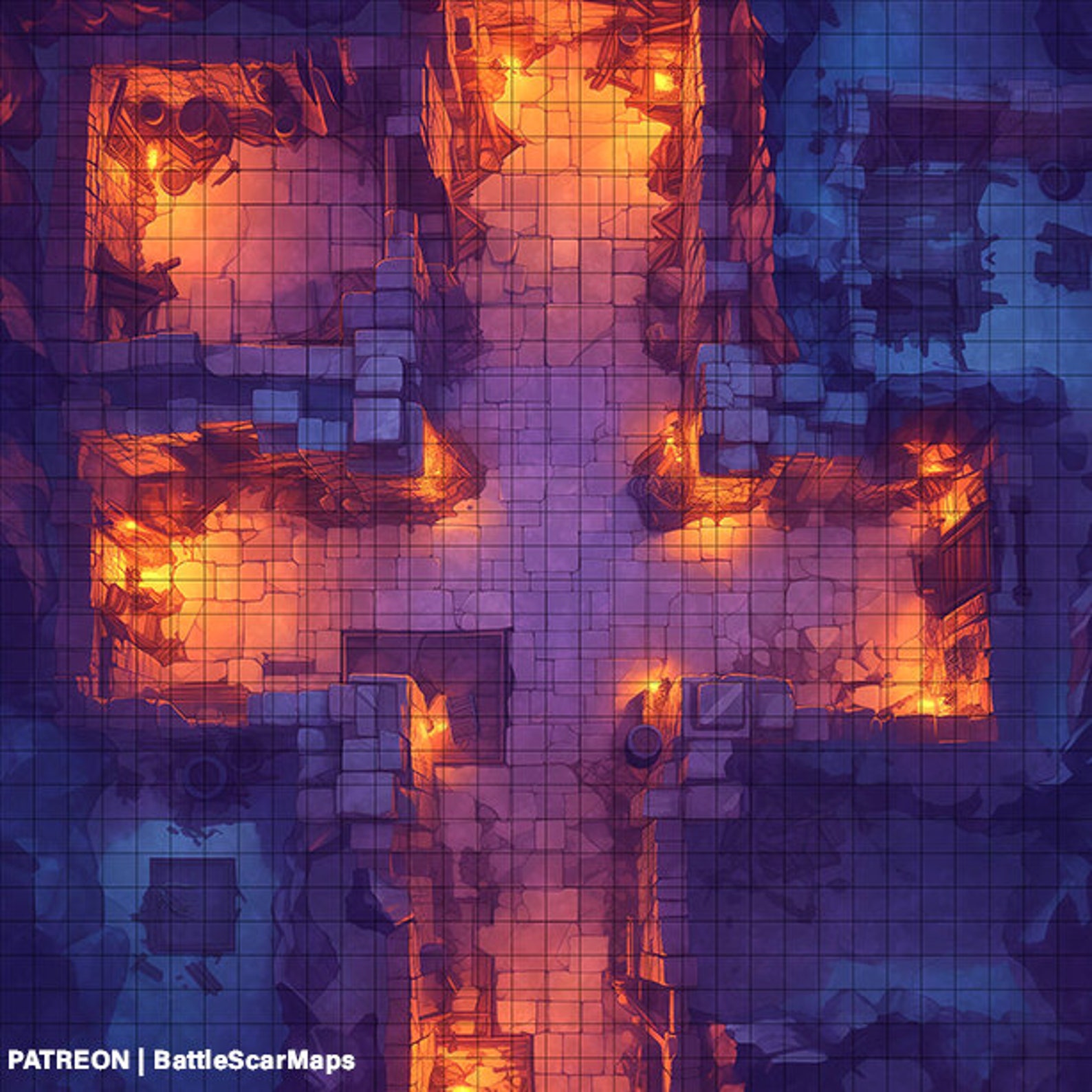 City Alleyway Battle Map, Dnd Battle Map, D&D, Battlemap, Dungeons and