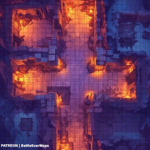 City Alleyway Battle Map, DnD Battle Map, D&D, Battlemap, Dungeons and Dragons, 5e, Roll20, Fantasy Grounds, Foundry, VTT, Digitale kaart