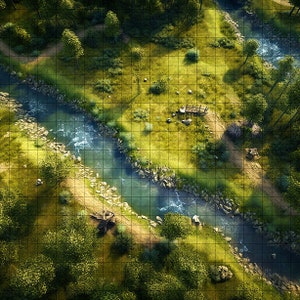 Calm River Battle Map, D&D Battle Map, D&D, Battlemap, Dungeons and Dragons, 5e, Roll20, Fantasy Grounds, Gießerei, VTT, Digital Map