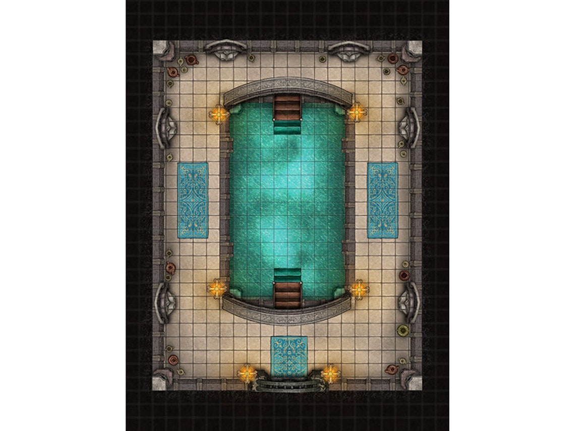 Bath House Battle Map Dnd Battle Map D&D Battlemap Etsy Canada