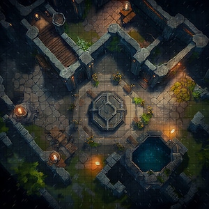 The Garden Battle Map, D&D Battle Map, D&D, Battlemap, Dungeons and Dragons, 5e, Roll20, Fantasy Grounds, Gießerei, VTT, Digital Map