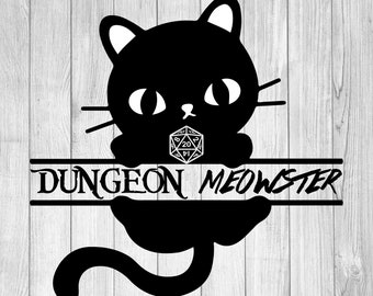 Dungeon Master, DM, Meowster, D & D Logo, Dungeons and Dragons svg, DnD Logo, Dungeons and Dragons Icon, Dungeons and Dragons Shirt, Cricut