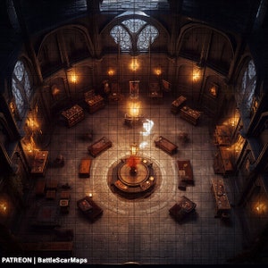 Quiet Room Battle Map, DnD Battle Map, D&D, Battlemap, Dungeons and Dragons, 5e, Roll20, Fantasy Grounds, Foundry, VTT, Digitale kaart, Studie