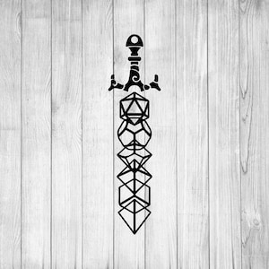 Tärningssvärd svg, D20 svg, D20 tröja, Vapen svg, D&D svg, Dungeons and Dragons svg, DnD tröja, Dungeons and Dragons tröja, Cricut svg