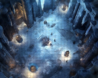 Snow Battle Map 4K, Dnd Battle Map, D&D, Battlemap, Dungeons and ...