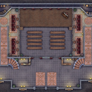 City Theatre Battle Map, DnD Battle Map, D&D, Battlemap, Dungeons and Dragons, 5e, Roll20, Fantasy Grounds, Foundry, VTT, Digitale kaart
