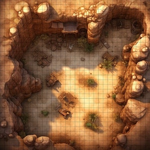 Mine Entrance Battle Map, DnD Battle Map, D&D, Battlemap, Dungeons and Dragons, 5e, Roll20, Fantasy Grounds, Foundry, VTT, Digitale kaart