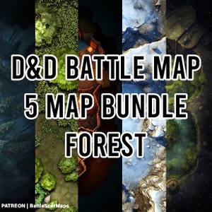 Forest Bundle Map Map, DnD Map, D&D, Fantasy Map, Dungeons and Dragons, 5e, Roll20, Fantasy Blöckchen, nadelgießerei, Digitale Karte
