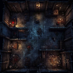 Storage Shed Battle Map, DnD Battle Map, D&D, Battlemap, Dungeons and Dragons, 5e, Roll20, Fantasy Grounds, Foundry, VTT, Digitale kaart