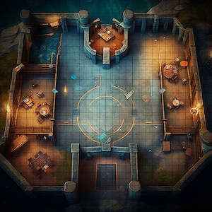 Training Arena Battle Map, DnD Battle Map, D&D, Battlemap, Dungeons and Dragons, 5e, Roll20, Fantasy Grounds, Foundry, VTT, Digital Map
