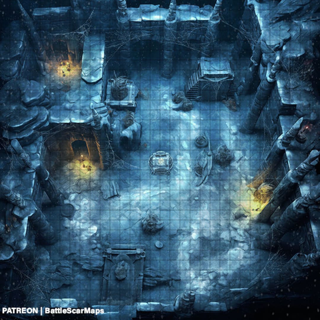 Ice Labyrinth Battle Map, Dnd Battle Map, D&D, Battlemap, Dungeons and