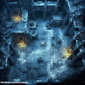 Ice Labyrinth Battle Map, DnD Battle Map, D&D, Battlemap, Dungeons and Dragons, 5e, Roll20, Fantasy Grounds, Foundry, VTT, Digitale kaart