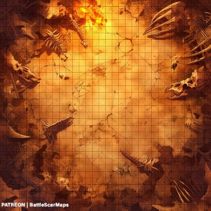 Mapa de Batalha do Túmulo do Deserto, Mapa de Batalha DnD, D&D, Mapa de Batalha, Dungeons and Dragons, 5e, Roll20, Fantasy Grounds, Fundição, VTT, Mapa Digital
