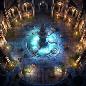 Aged Spirit Altar Battle Map, DnD Battle Map, D&D, Battlemap, Dungeons and Dragons, 5e, Roll20, Fantasy Grounds, Foundry, VTT, Digital Map