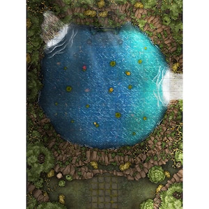 Mapa de batalla del Templo del agua, Mapa de batalla DnD, D&D, Mapa de batalla, Dragones y mazmorras, 5e, Roll20, Fantasy Grounds, Foundry, VTT, Mapa digital
