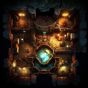 Gnome Mine Battle Map, D&D, Battlemap, Dungeons and Dragons, 5e, Roll20, Fantasy Grounds, Gießerei, VTT, Digital Map