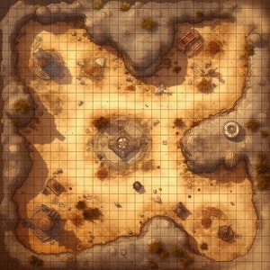 Dig Site Battle Map, DnD Battle Map, D&D, Battlemap, Dungeons and Dragons, 5e, Roll20, Fantasy Grounds, Foundry, VTT, Digitale kaart