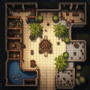Kleine Theater Battle Map, DnD Battle Map, D&D, Battlemap, Dungeons and Dragons, 5e, Roll20, Fantasy Grounds, Foundry, VTT, Digitale kaart