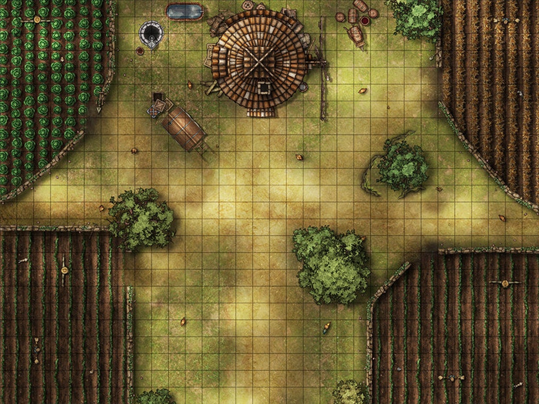 Farm Battle Map Dnd Battle Map D D Battlemap Dungeons And Etsy | Sexiz Pix