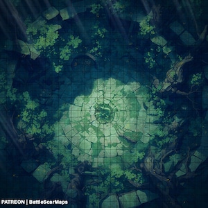Forest Pit Night Map, DnD Map, D&D, Fantasy Map, Dungeons and Dragons, 5e, Roll20, Fantasy Bases, Gießerei, Digitale Karte