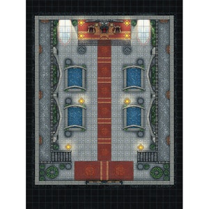 Throne Room Battle Map, DnD Battle Map, D&D, Battlemap, Dungeons and Dragons, 5e, Roll20, Fantasy Grounds, Foundry, VTT, Digital Map