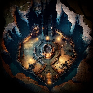 Gnome Altar Battle Map, D&D, Battlemap, Dungeons and Dragons, 5e, Roll20, Fantasy Grounds, Gießerei, VTT, Digital Map