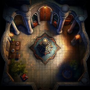Meditation Room Battle Map, DnD Battle Map, D&D, Battlemap, Dungeons and Dragons, 5e, Roll20, Fantasy Grounds, Foundry, VTT, Digital Map