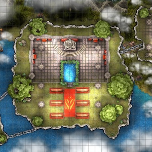 Sky Temple Battle Map, DnD Battle Map, D&D, Battlemap, Dungeons and Dragons, 5e, Roll20, Fantasy Grounds, Foundry, VTT, Digitale kaart