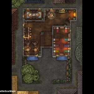 Guild Hall Battle Map, DnD Battle Map, D&D, Battlemap, Dungeons and Dragons, 5e, Roll20, Fantasy Grounds, Foundry, VTT, Digitale kaart