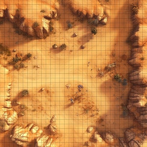 Desert Clearing Battle Map, D&D, Battlemap, Dungeons and Dragons, 5e, Roll20, Fantasy Grounds, Gießerei, VTT, Digital Map