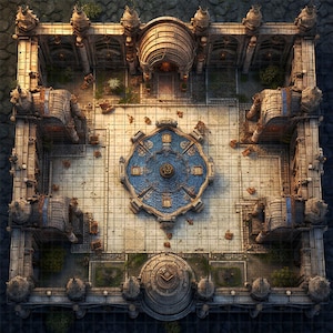Elven Courtyard Battle Map, DnD Battle Map, D&D, Battlemap, Dungeons and Dragons, 5e, Roll20, Fantasy Grounds, Foundry, VTT, Digitale kaart