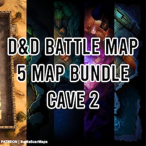 Cave 2 Bundel Battle Map, DnD Battle Map, D&D, Battlemap, Dungeons and Dragons, 5e, Roll20, Fantasy Grounds, Foundry, VTT, Digitale kaart