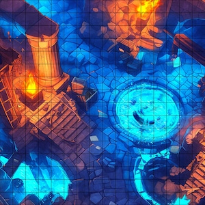 Arcane Collapse Battle Map, DnD Battle Map, D&D, Battlemap, Dungeons and Dragons, 5e, Roll20, Fantasy Grounds, Foundry, VTT, Digitale kaart