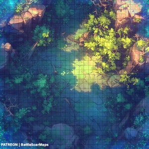 Feywild Clearing Karte, DnD Karte, D&D, Fantasy Map, Dungeons and Dragons, 5e, Roll20, Fantasy Blöckchen, Gießerei, Digitale Karte