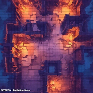 City Alleyway 2 Battle Map, DnD Battle Map, D&D, Battlemap, Dungeons and Dragons, 5e, Roll20, Fantasy Grounds, Foundry, VTT, Digitale kaart
