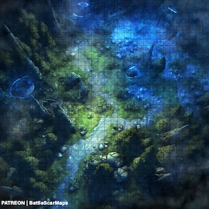Geisterwald Karte, DnD Karte, D&D, Fantasy Map, Dungeons and Dragons, 5e, Roll20, Fantasy Blöckchen, Schablone, Digitale Karte