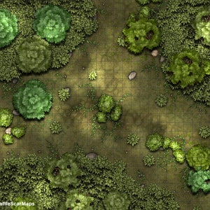 Forest Clearing Battle Map, DnD Battle Map, D&D, Battlemap, Dungeons and Dragons, 5e, Roll20, Fantasy Grounds, Foundry, VTT, Digitale kaart