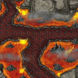 Hell's Fire Road Battle Map, DnD Battle Map, D&D, Battlemap, Dungeons and Dragons, 5e, Roll20, Fantasy Grounds, Foundry, VTT, Digital Map