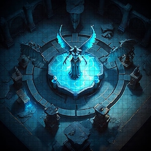 The Fallen Battle Map, DnD Battle Map, D&D, Battlemap, Dungeons and Dragons, 5e, Roll20, Fantasy Grounds, Foundry, VTT, Digitale kaart