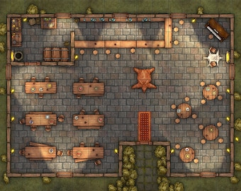 Tavern Battle Map,  DnD Battle Map, D&D, Battlemap, Dungeons and Dragons, 5e, Roll20, Fantasy Grounds, Foundry, VTT, Digital Map