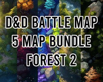 Forest Bundle 2 Battle Map,  DnD Battle Map, D&D, Battlemap, Dungeons and Dragons, 5e, Roll20, Fantasy Grounds, Foundry, VTT, Digital Map