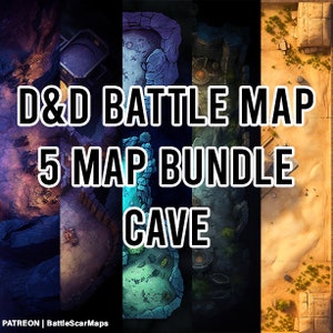 Cave Bundle Battle Map, DnD Battle Map, D&D, Battlemap, Dungeons and Dragons, 5e, Roll20, Fantasy Grounds, Foundry, VTT, Digitale kaart