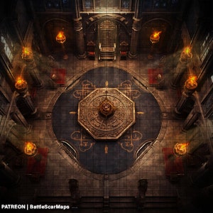 King's Council Battle Map, DnD Battle Map, D&D, Battlemap, Dungeons and Dragons, 5e, Roll20, Fantasy Grounds, Foundry, VTT, Digitale kaart