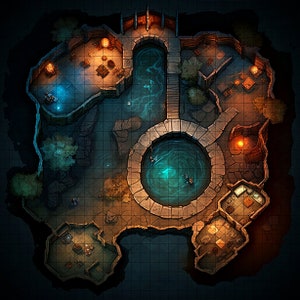 The Well Battle Map, D&D Battle Map, D&D, Battlemap, Dungeons and Dragons, 5e, Roll20, Fantasy Grounds, Gießerei, VTT, Digital Map